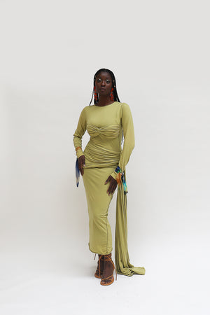 
                  
                    Load image into Gallery viewer, Swelle column dress I Chartreuse
                  
                