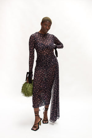 
                  
                    Load image into Gallery viewer, Swelle column dress I Dark Floral
                  
                